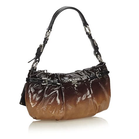 prada ombre patent leather baguette|prada leather backpack.